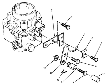 Choke Control (Front Pull) Diagram and Parts List for 73501 59002869 - 59002946 Toro Lawn Tractor