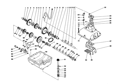 Transmission Assembly Diagram and Parts List for 56033 5000001 - 5999999 Toro Lawn Tractor