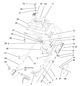 Handle Assembly Diagram and Parts List for 20821 7900001 - 7999999 Toro Lawn Mower