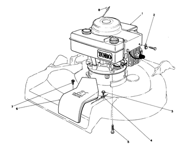 Engine Assembly Diagram and Parts List for 16775 8000001 - 8022965 Toro Lawn Mower