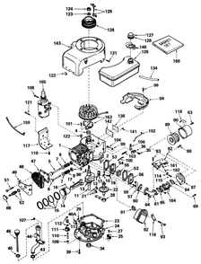 Engine Model No. V70 Type 125183 Tecumseh Diagram and Parts List for 56030 3000001 - 3999999 Toro Lawn Tractor