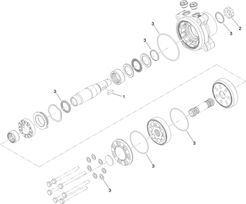Hydraulic Motor Assembly 2 Diagram and Parts List for 72264TE 406427909-406429999 Toro Lawn Mower