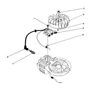 Flywheel & Magneto Assembly Diagram and Parts List for 16212C 6000001 - 6999999 Toro Lawn Mower