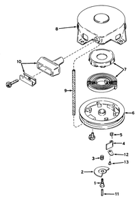 Rewind Starter No. 590473 Diagram and Parts List for 38250 1000001 - 1999999 Toro Snow Blower