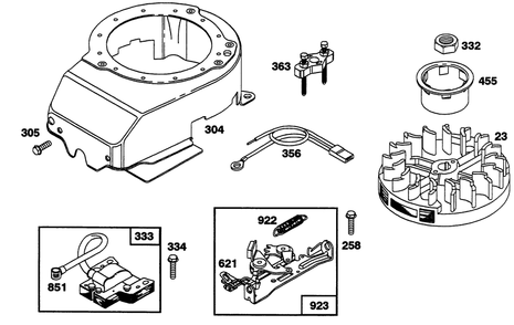 Engine Briggs & Stratton Model 122702-3171-01 Diagram and Parts List for 20433 39000001 - 39999999 Toro Lawn Mower