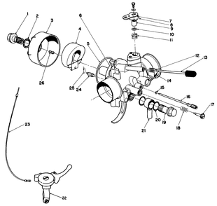 Carburetor Assembly Diagram and Parts List for 30113 5000001 - 5999999 Toro Lawn Tractor Accessories