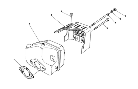 Muffler Assembly Diagram and Parts List for 16580 4000001 - 4999999 Toro Lawn Mower