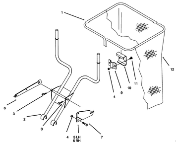 Bag & Frame Assembly Diagram and Parts List for 79301 6900001 - 6999999 Toro Lawn Tractor Accessories