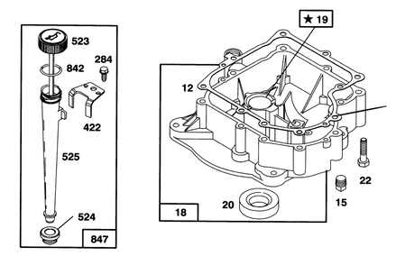 Engine Briggs & Stratton Model 254707-0128-01 Diagram and Parts List for 71200 3900001 - 3999999 Toro Lawn Tractor