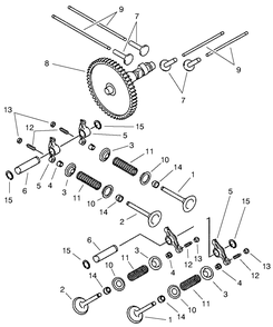 Valve/Camshaft Assembly Diagram and Parts List for 73545 8900001 - 8999999 Toro Lawn Tractor