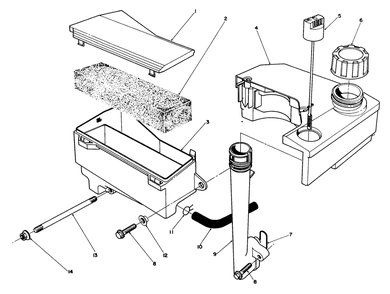Air Cleaner & Fuel Tank Assembly Diagram and Parts List for 20628C 7000001 - 7999999 Toro Lawn Mower