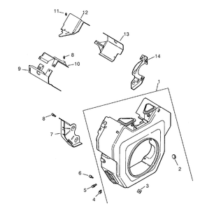 Blower Housing And Baffles Diagram and Parts List for 74187 (200000501-200999999)(2000) Toro Lawn Mower