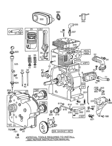 Engine Briggs & Stratton Model No. 252416-0677-01 Diagram and Parts List for 38160 6000001 - 6999999 Toro Snow Blower