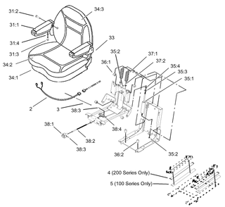 Seat Assembly 3 Diagram and Parts List for 74213 (230006001-230999999)(2003) Toro Lawn Mower
