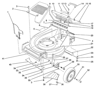 Housing Assembly Diagram and Parts List for 22623 7000001 - 7999999 Toro Lawn Mower
