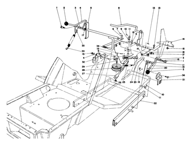Shift & Clutch Assembly Diagram and Parts List for 57375 9000001 - 9999999 Toro Lawn Tractor