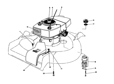 Engine Assembly Diagram and Parts List for 16771 4000001 - 4999999 Toro Lawn Mower