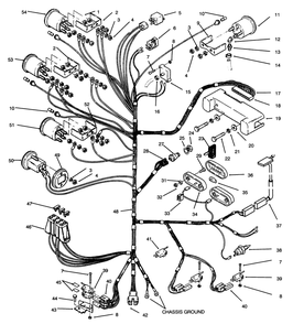 Electrical System Diagram and Parts List for 73501 59000001 - 59000411 Toro Lawn Tractor