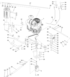 Engine Assembly Diagram and Parts List for 23208G 400000000 - 401999999 Toro Stump Grinder