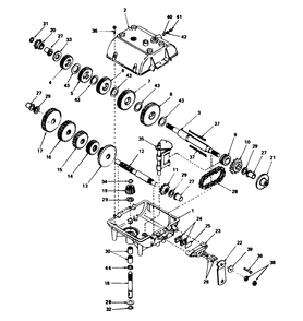 Transmission Assembly No. 44-7200 Diagram and Parts List for 56125 5000001 - 5999999 Toro Lawn Tractor