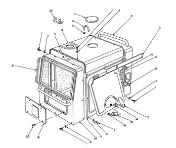 Engine Cover Assembly Diagram and Parts List for 62040 8000001 - 8999999 Toro Generator