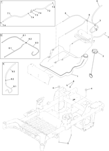 Fuel System Assembly Diagram and Parts List for 74057 400000000 - 416414583 Toro Lawn Tractor