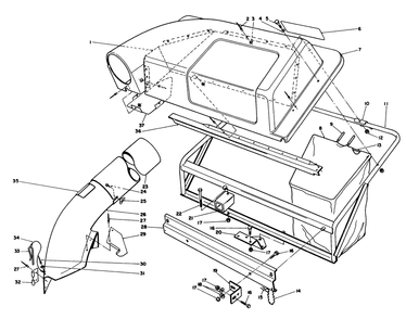 Twin Bagger Grass Catcher Model No. 59122 (Optional) Diagram and Parts List for 56170 6000001 - 6999999 Toro Lawn Tractor Accessories