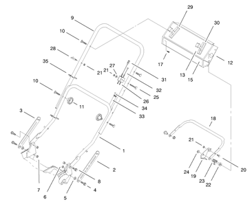 Handle Assembly Diagram and Parts List for 20478 7900001 - 7999999 Toro Lawn Mower