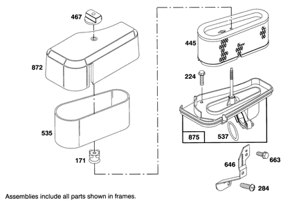 Engine Briggs & Stratton Model 283707-0156-01 Diagram and Parts List for 71200 5900001 - 5910000 Toro Lawn Tractor