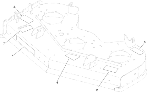 Deck Decal Assembly Diagram and Parts List for 74504TE 404320000-999999999 Toro Lawn Mower