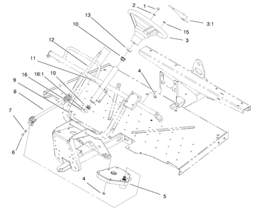 Upper Steering Assembly Diagram and Parts List for 12003 210000001 - 210999999 Toro Lawn Tractor