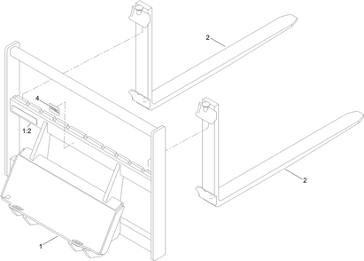 Adjustable Fork Assembly Diagram and Parts List for 22586 322000001 - 999999999 Toro Lawn Tractor Accessories