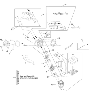 Engine Assembly No. 1 Diagram and Parts List for 38568 407000000 - 999999999 Toro Snow Blower