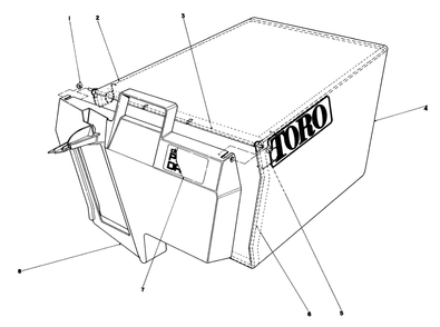Grass Bag Assembly No. 11-0159 Diagram and Parts List for 20610 3000001 - 3999999 Toro Lawn Mower