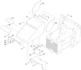 Hood Assembly Diagram and Parts List for 22323G 405700000 - 410299999 Toro Lawn Tractor Accessories