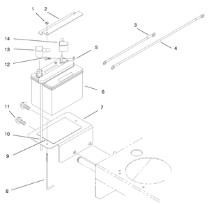 Battery Assembly Diagram and Parts List for 30183 890001 - 899999 Toro Lawn Tractor Accessories