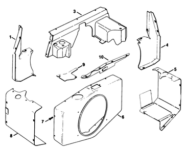 Baffles & Shroud-Engine Kohler Model No. Kt17qs Type No. 24324 Diagram and Parts List for 30754 60402 - 69999 Toro Lawn Tractor