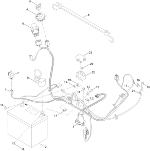Electrical Assembly Diagram and Parts List for 74685 409290000 - 410149999 Toro Lawn Tractor