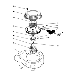 Recoil Assembly (Model No. 47pj8) Diagram and Parts List for 16212C 9000001 - 9999999 Toro Lawn Mower