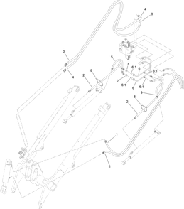 Loader Arm Hydraulic Assembly Diagram and Parts List for 22352 412900000 - 999999999 Toro Lawn Tractor Accessories