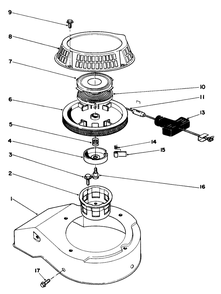 Recoil Assembly (Model No. 47pk9-3) Diagram and Parts List for 22685 0000001 - 0999999 Toro Lawn Mower