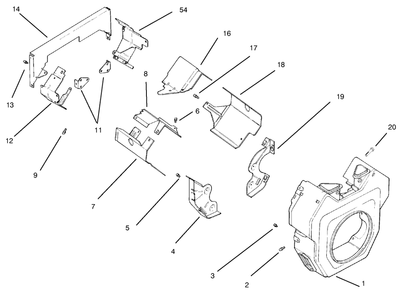Baffles & Shroud Diagram and Parts List for 30612 990001 - 999999 Toro Lawn Tractor