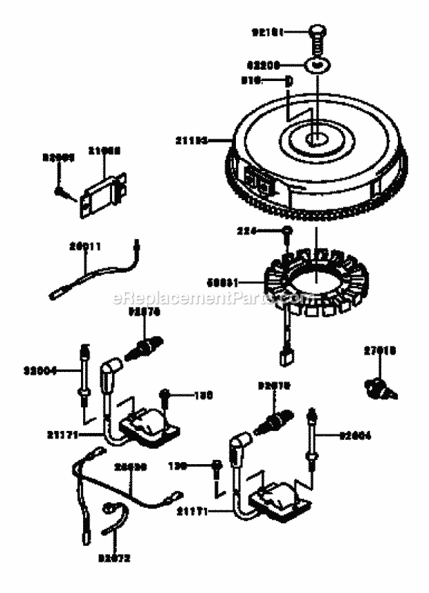 Electric Equipment Assembly Kawasaki Fh601v-D Diagram and Parts List for 74179 230006001-230007000 Toro Lawn Mower