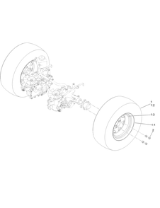 Rear Wheel Assembly Diagram and Parts List for 74490 407745616-999999999 Toro Lawn Tractor