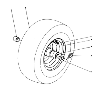 Wheel Assembly Diagram and Parts List for 38160 7000001 - 7999999 Toro Snow Blower