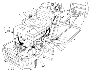 Engine Assembly Model 57360 Diagram and Parts List for 57360 3000001 - 3999999 Toro Lawn Tractor