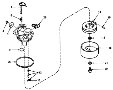 Carburetor No. 631784a Diagram and Parts List for 21500 6000001 - 6999999 Toro Lawn Mower