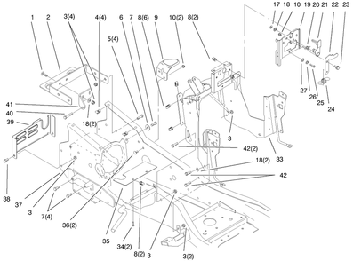 Steering Tower And Fuel Tank Assembly Diagram and Parts List for 73540 8900001 - 8999999 Toro Lawn Tractor