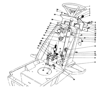 Steering Wheel & Dash Assembly Diagram and Parts List for 57360 6000001 - 6999999 Toro Lawn Tractor