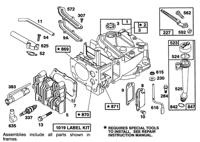 Engine Briggs & Stratton Model 122702-3171-01 Diagram and Parts List for 16404 1000001 - 1999999 Toro Lawn Mower